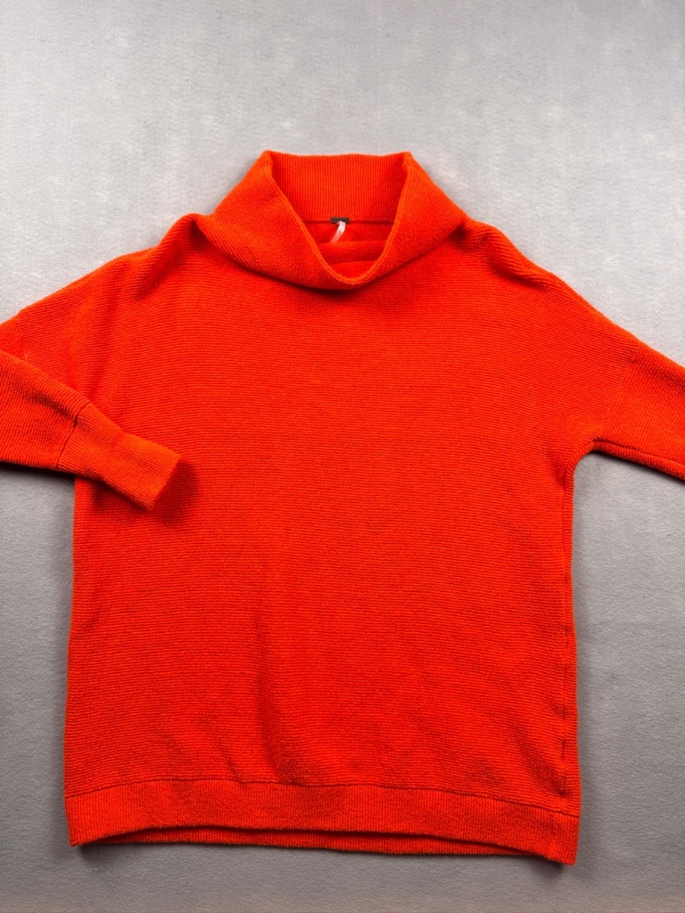 Free People Turtleneck Sweater Tunic Small Orange Ribbed Oversized Minimalist